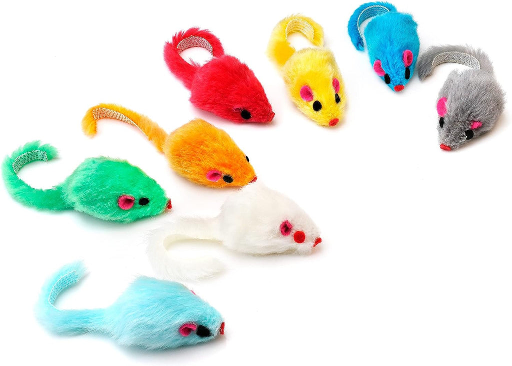 Chiwava plastic body furry cat toy mice