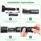 ESCO LITE 128 LED flashlight showing anti slip handle grip design