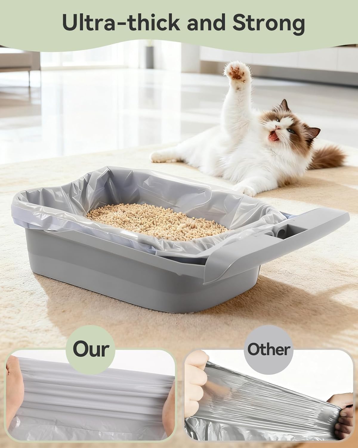 Spacious 27 by 13 inch replacement bags for automatic cat litter drawer