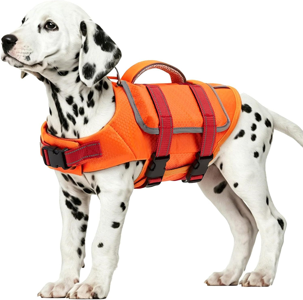EMUST Dog Life Vest for Swimming, Reflective Large Dog Life Jacket with Two Rescue Handle, High Buoyancy Pet Floating Vest for Medium Large Dogs, Blue, XXL - Image 14