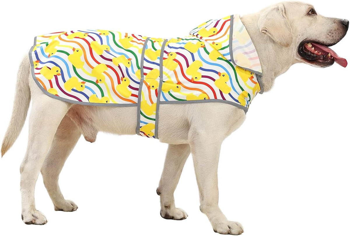 Dog Raincoat, Waterproof Dog Rain Jacket with Hood, Adjustable Rain Coat Poncho with Reflective Strips & Leash Hole for Large Medium Small Dogs Puppies, Lightweight Pet Clothes - Image 14