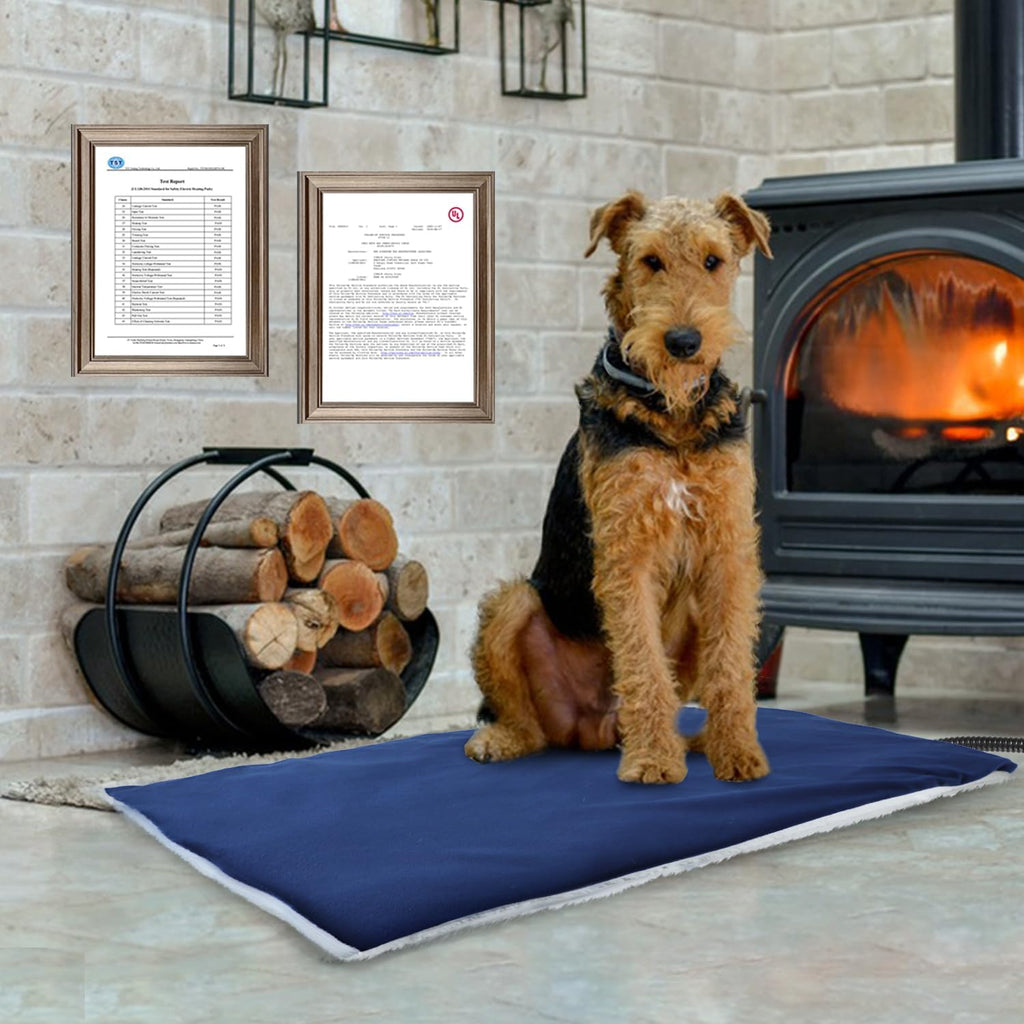 Rest-Eazzzy Heated Cat Bed with Removable Cover, 5 Level Timer & Temperature, Indoor Warming Mat for Cats & Dogs (Heat Pad, Pure-Blue, M) - Image 9