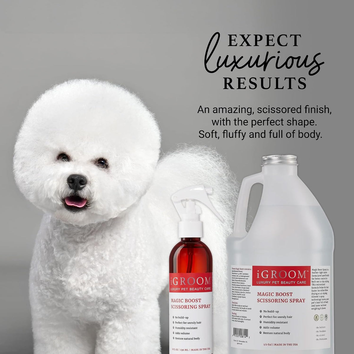 Premium iGroom pet spray formula with sunflower and chestnut extracts