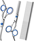 Dog Grooming Scissors with Safety Round Tip,Pet Grooming scissors Kit,Dog Shears for Grooming,Incude Thinning,Curved Grooming Scissors and Comb for dogs, cats.Suitable for The Right Hand - Image 9