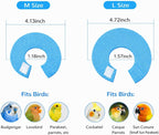 HIHETE parrot wound healing neck collar dimensions and fitment instructions diagram