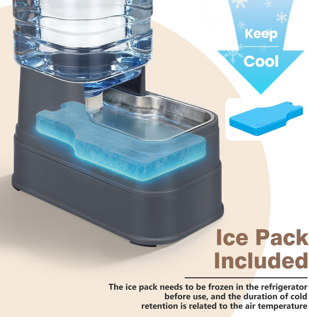 Natural stone filter replacement slot inside gravity pet water feeder