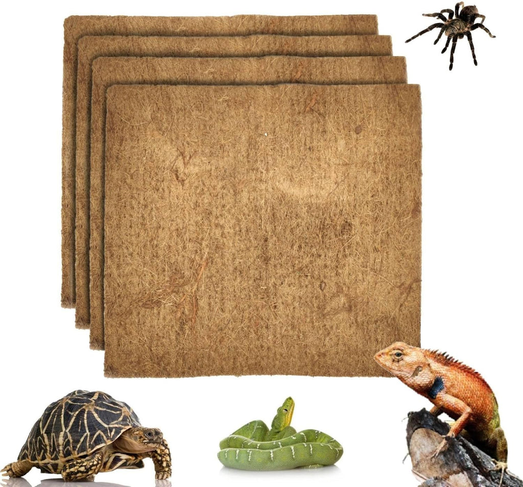 Hamiledyi Reptile Carpet Natural Coconut Fiber Tortoise Carpet Mat for Pet Terrarium Liner Reptile Supplies for Lizard Snake Chamelon Turtle Bedding Bunny Rabbit Mat (4 Pcs) - Image 12