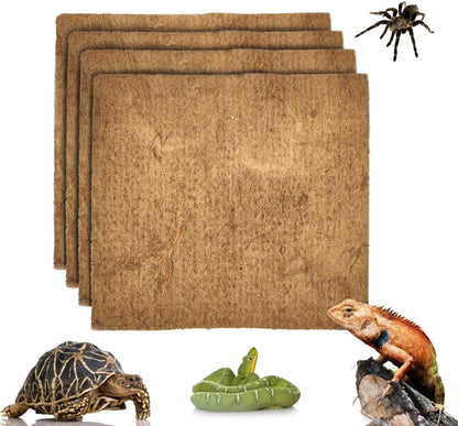 Hamiledyi Reptile Carpet Natural Coconut Fiber Tortoise Carpet Mat for Pet Terrarium Liner Reptile Supplies for Lizard Snake Chamelon Turtle Bedding Bunny Rabbit Mat (4 Pcs) - Image 12