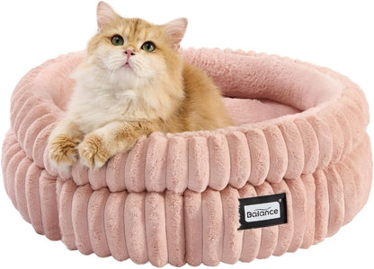 BALANCE Cat Bed Kitten Bed, Washable Round Cat Beds for Indoor Cats, Super Soft Plush Faux Fur Pet Bed for Puppy and Kitten with Anti-Slip Bottom - Image 13