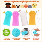 Blue silicone finger toothbrush for dogs front view