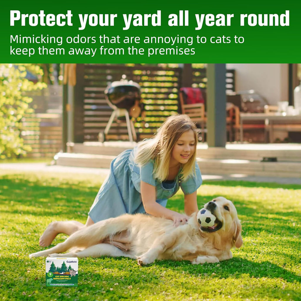 Weatherproof cat repellent balls multi pack set for yard protection