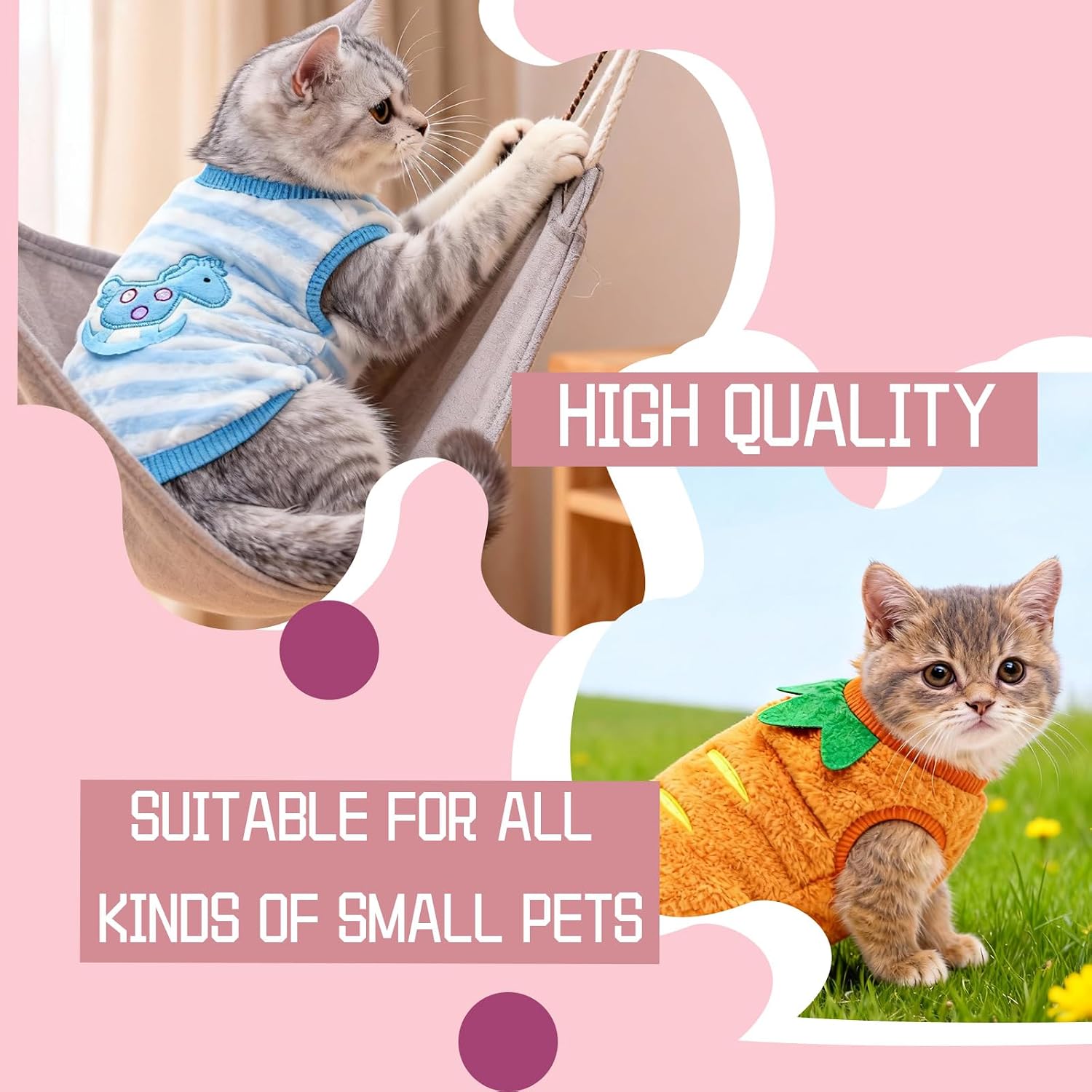 Premium imported pet winter clothes designed for one to two pound animals
