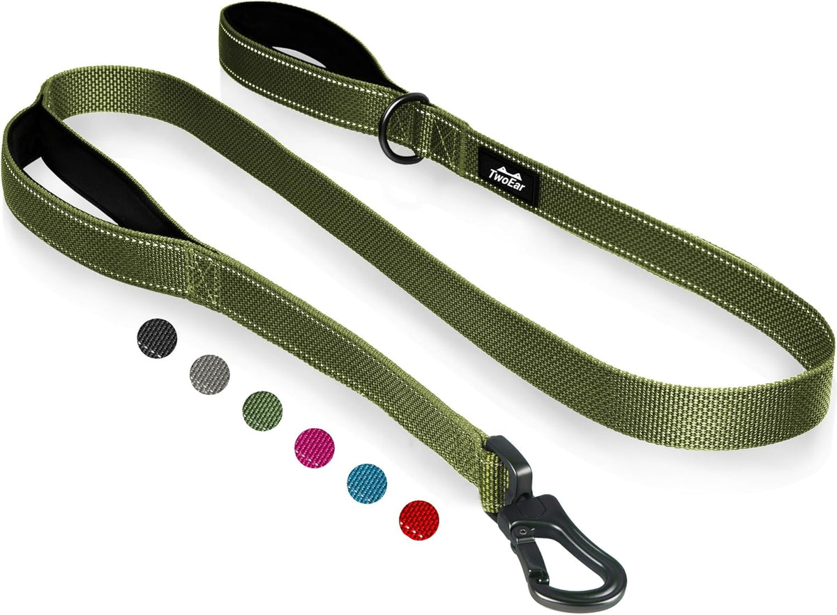 High density nylon webbing structure of the TwoEar medium and large dog walking lead.
