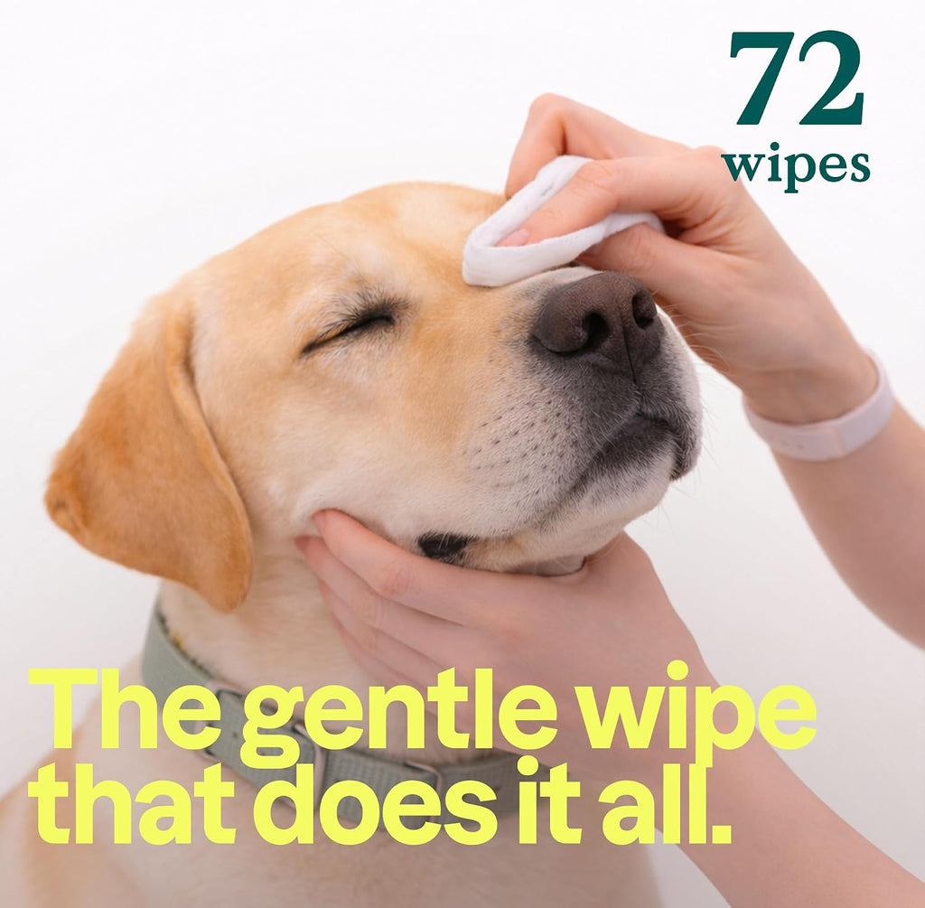 Ninety-nine percent water-based biodegradable cat and dog cleaning wipes.