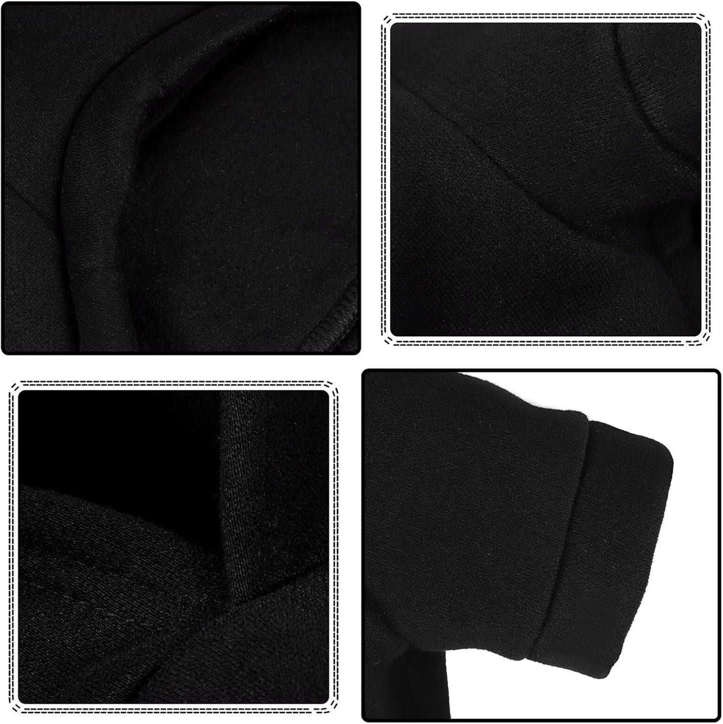 Paiaite security printed dog hoodie neck and sleeve stitching details