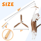 Durable wooden handle of JXFUKAL cat teaser for comfortable grip