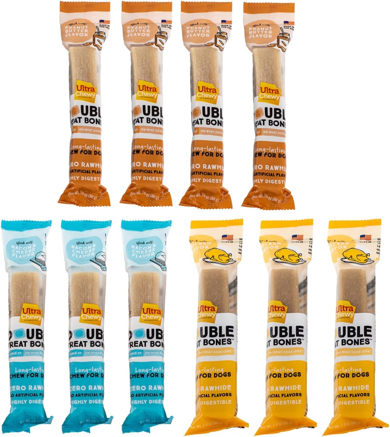 Ultra Chewy Peanut Butter Double Treat Bones: Long-Lasting Dog Treats Made in USA for Large and Small Breeds, Highly Digestible, Ideal for Aggressive Chewers (12 Count) - Image 14