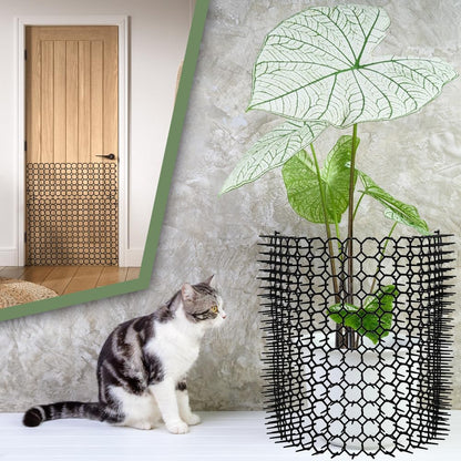 Customizing YeeLok cat training mats by cutting with scissors
