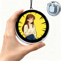 Generic Chamii Ani-Pin electronic badge front view showing a vibrant animated anime character on the LED touch screen.