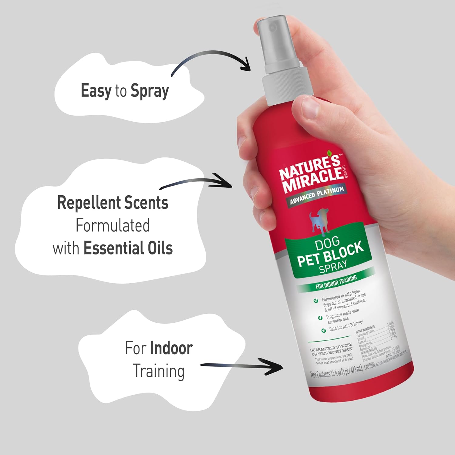 Close up of Natures Miracle pet block spray nozzle