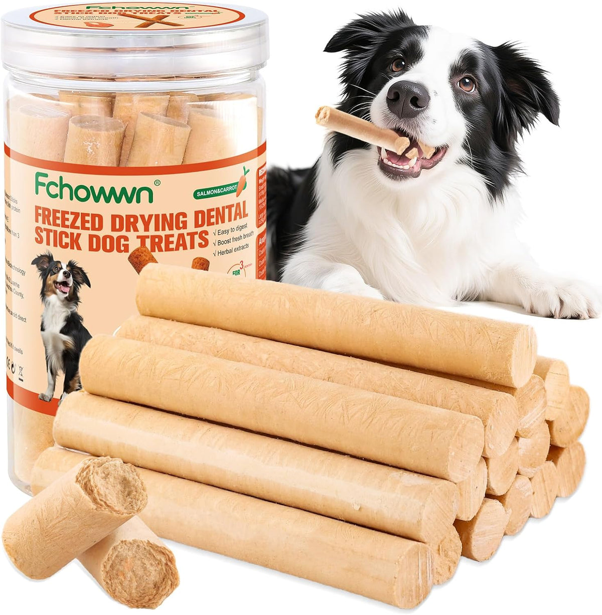75g/2.65oz Dehydrated Salmon Sticks for Dog,Natural Salmon and Carrots,Easy to Digest and High Protein,for Daily Dog Training and Dental Healthy - Image 11
