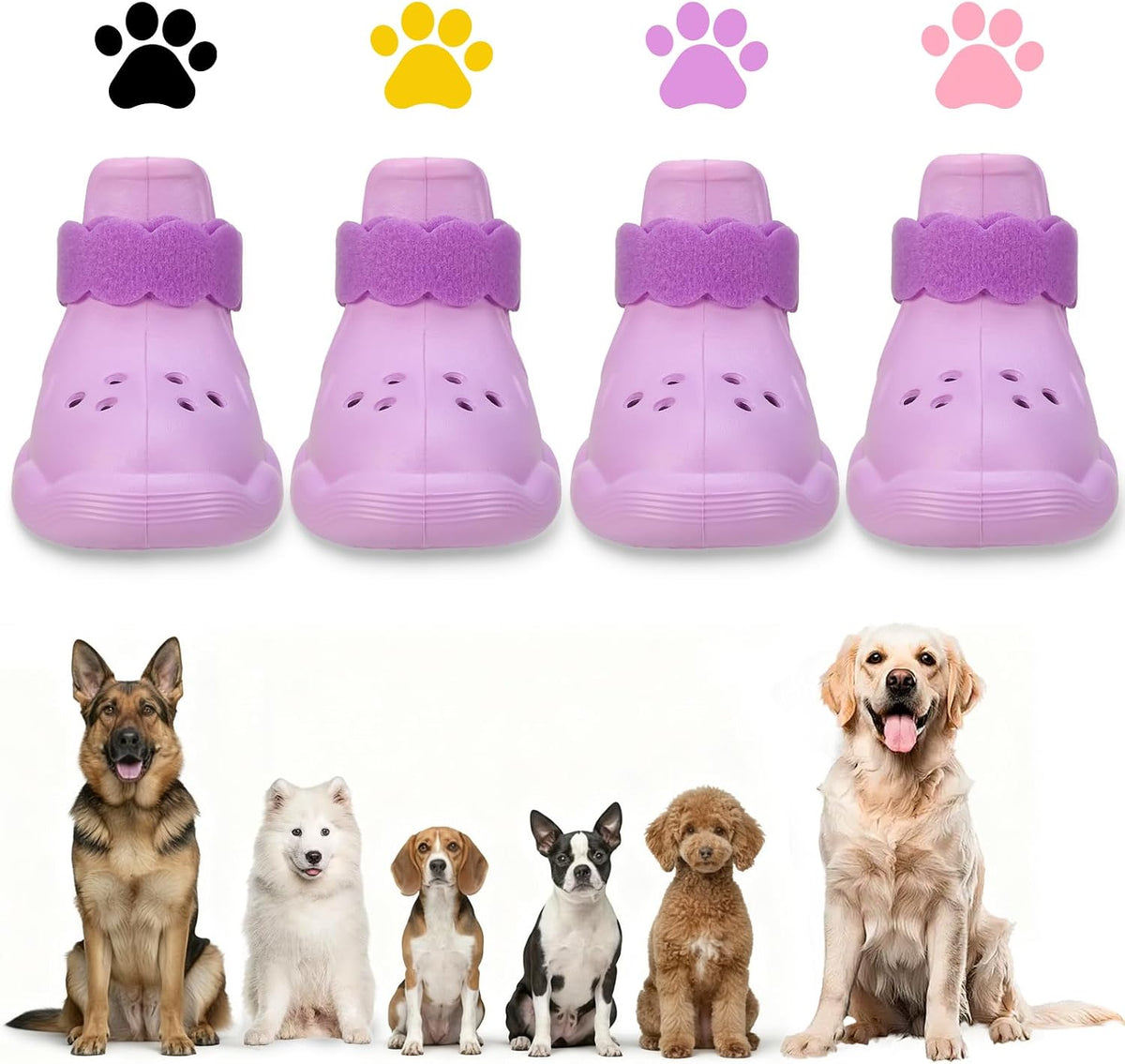 Dog Shoes for Hot Pavement and Snow - Waterproof, Non-Slip, Breathable Booties with Adjustable Straps for Small Medium, and Large Dogs (Pink, S) - Image 15