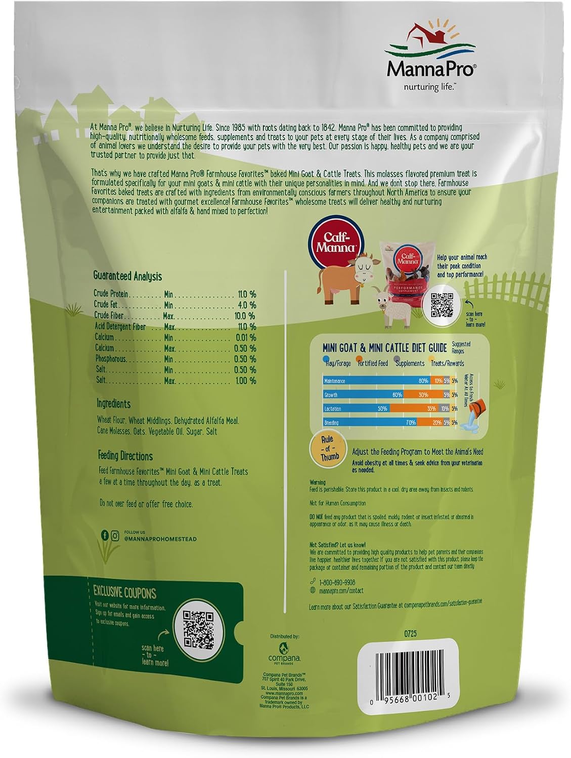 Authentic USA imported mini goat and cow treats resealable bag