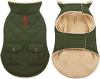 Asenku dog puffer jacket showing thick plush fleece lining