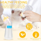 Packaging contents of the Jainsons small animal care kit displaying both the squeeze bottle and oral syringes.