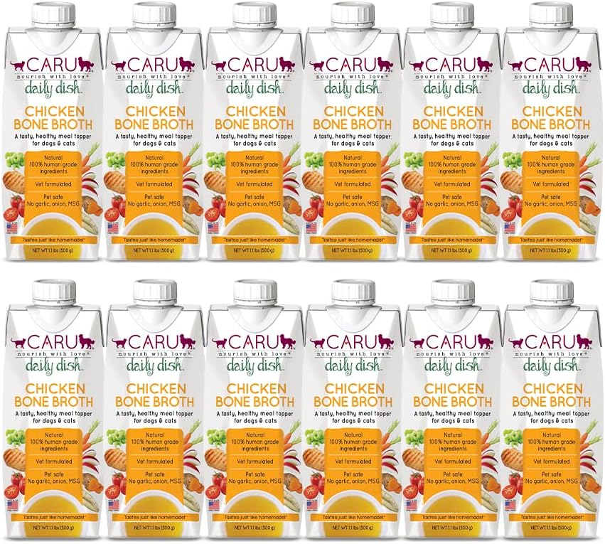 Caru - Daily Dish Chicken Bone Broth - Meal Topper for Dogs & Cats - Supports Overall Pet Health - Pour-Over Broth for Wet/Dry Food - Human Grade Ingredients - Non-GMO - Made in USA - 17.6 oz - 1 Pack - Image 12