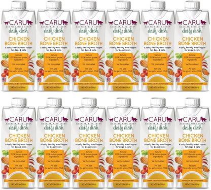 Caru - Daily Dish Chicken Bone Broth - Meal Topper for Dogs & Cats - Supports Overall Pet Health - Pour-Over Broth for Wet/Dry Food - Human Grade Ingredients - Non-GMO - Made in USA - 17.6 oz - 1 Pack - Image 12