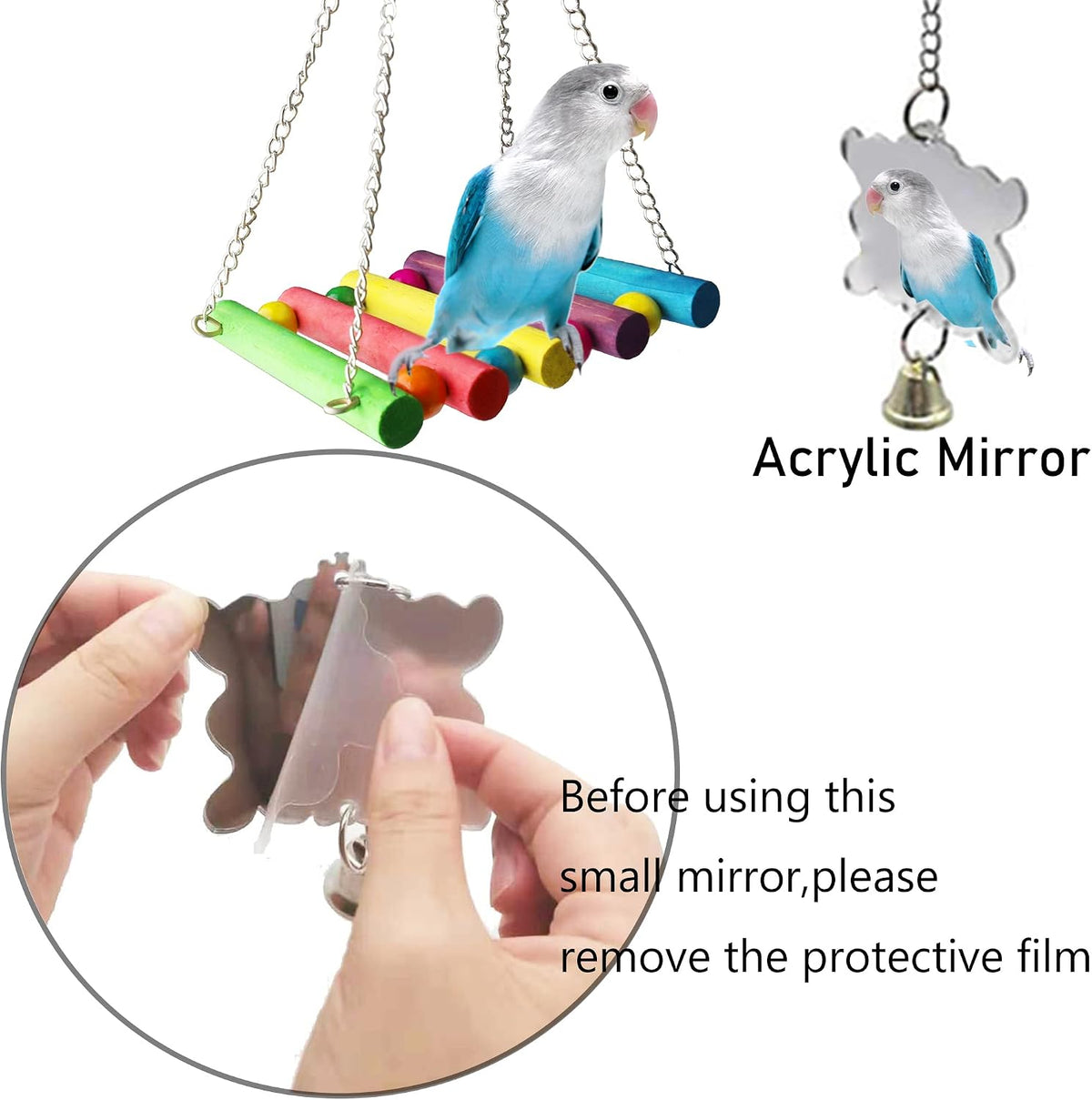 Parakeet Cockatiel Bird Toys, Parrots Conures Budgies Cage Accessories - Image 4