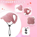 Pet bucket hat with ear holes for small dogs