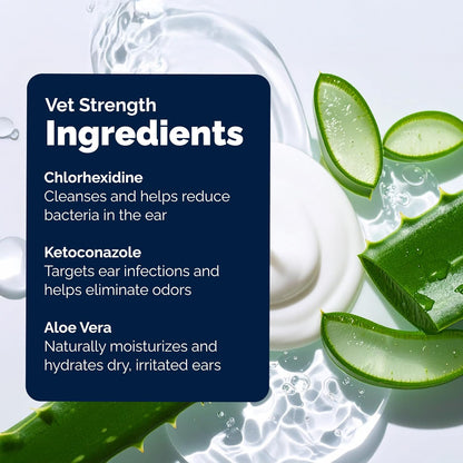 Instructions for using Vetnique Oticbliss ear flush on dogs