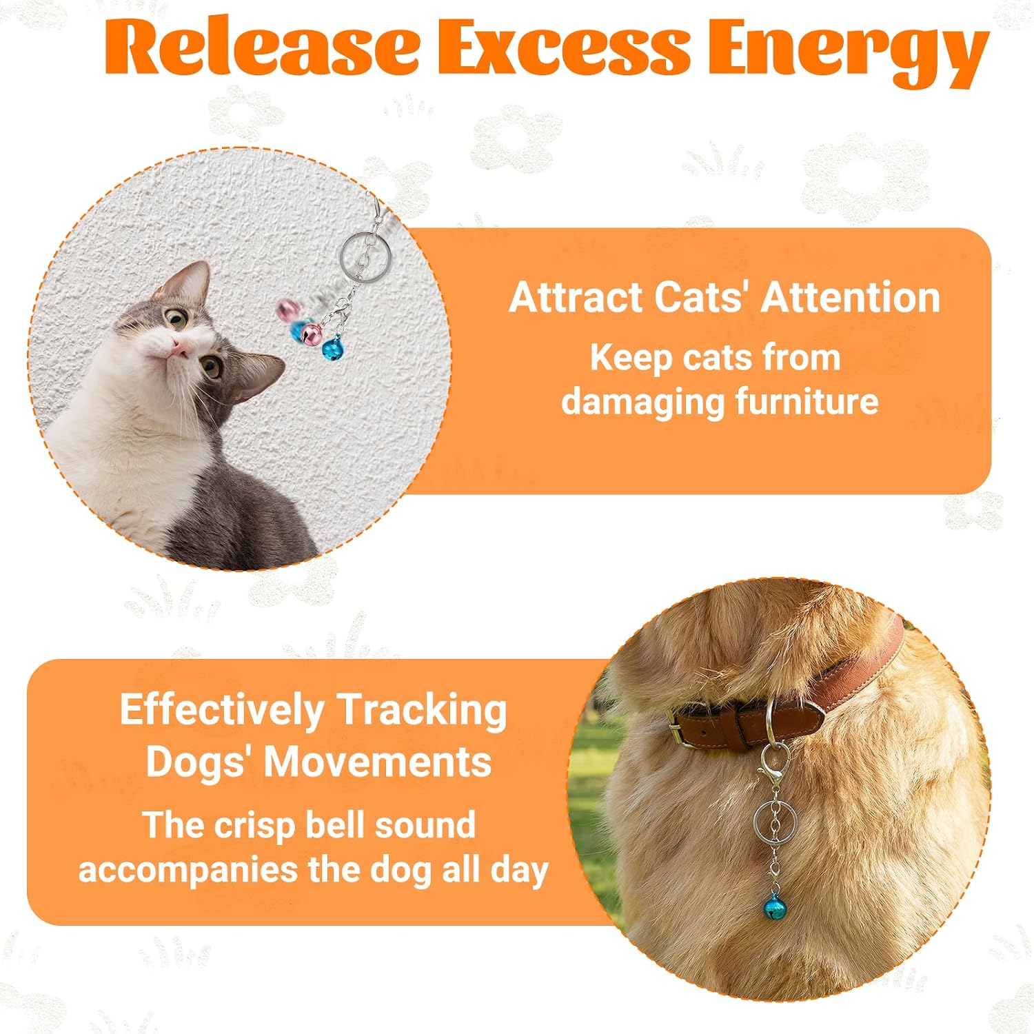 WJIAAA zinc alloy loud pet collar charm bells showcasing secure spring attachments and vibrant rustproof finishes