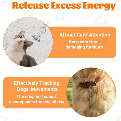WJIAAA zinc alloy loud pet collar charm bells showcasing secure spring attachments and vibrant rustproof finishes