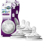 Philips Avent Natural First Flow Nipple four pack packaging front view for newborn feeding