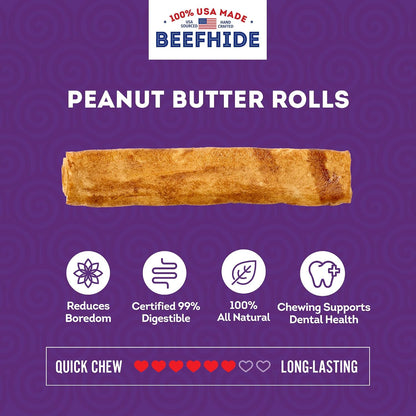 Treatly five to six inch beefhide chip rolls for dog dental health