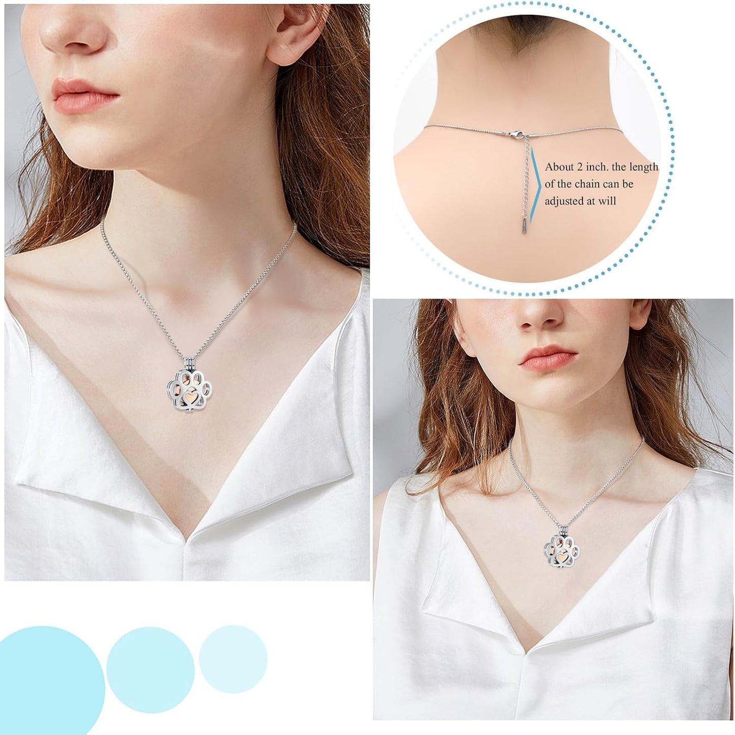 Unisex memorial urn necklace for ashes