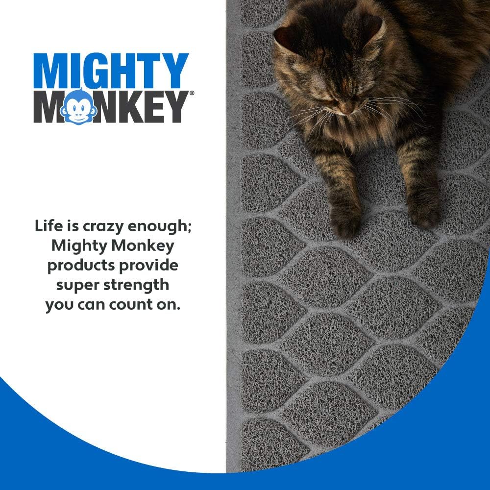 MIGHTY MONKEY Waterproof BPA Free Cat Litter Box Trapping Mat, Easy Clean Floors, Textured Backing, Soft on Sensitive Kitty Paws, Cats Accessories, Less Waste, Stays in Place, 35x23, Slate Gray - Image 9
