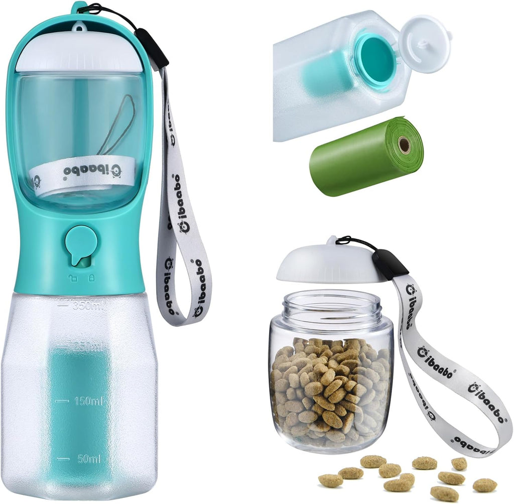 Cibaabo Dog Water Bottle with Food Container & Poop Bag Holder, Travel Water Bowl, Portable Pet Dispenser, Dog Gifts Stuff Accessories Items, Puppy Essentials for Yorkie Chihuahua Walking Hiking - Image 10