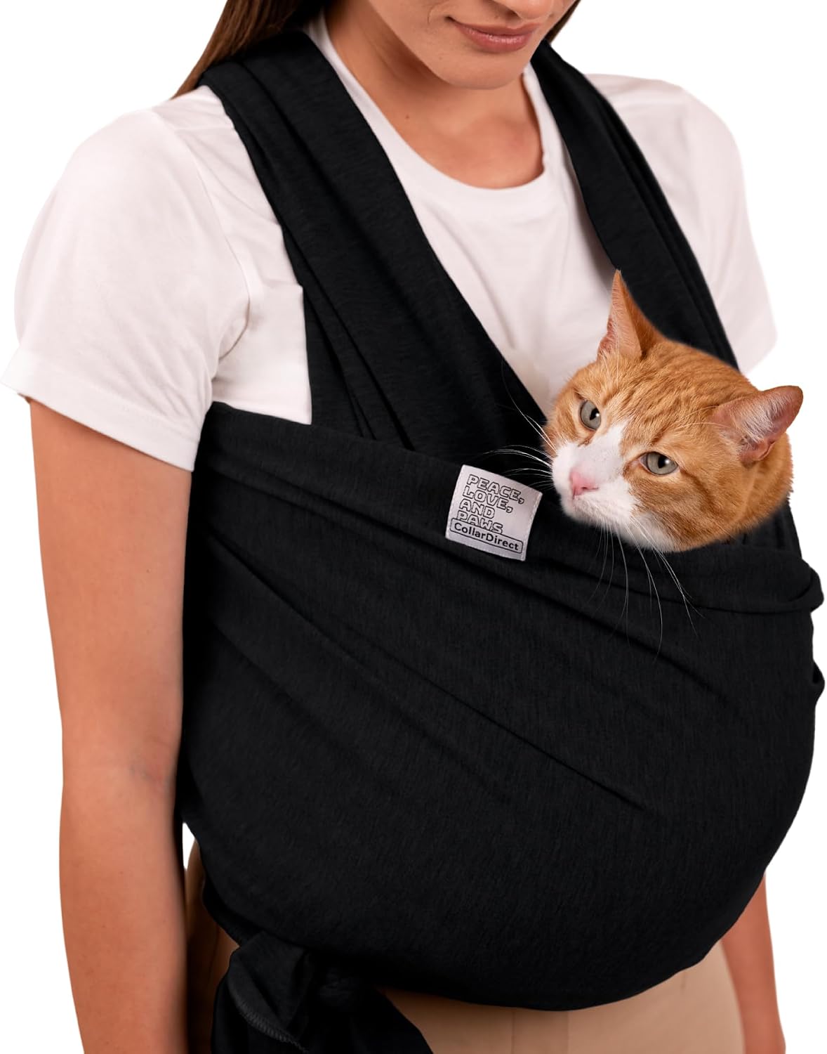 Cat Sling Carrier for Small Pets - Anti-Anxiety Cat Sling, Kitten Pouch - Pet Sling in Gray Black Blue Green Pink Yellow (Gray, Standard) - Image 9