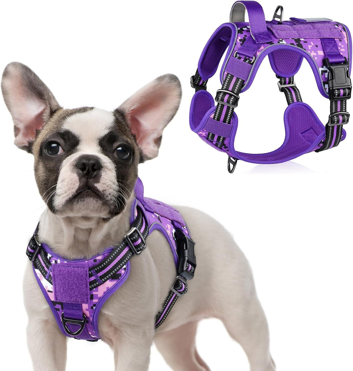 rabbitgoo Tactical Dog Harness for Large Dogs, No Pull Military Service Vest with Handle & Molle, Easy Control for Training Walking, Adjustable Reflective Straps, Black, L - Image 10