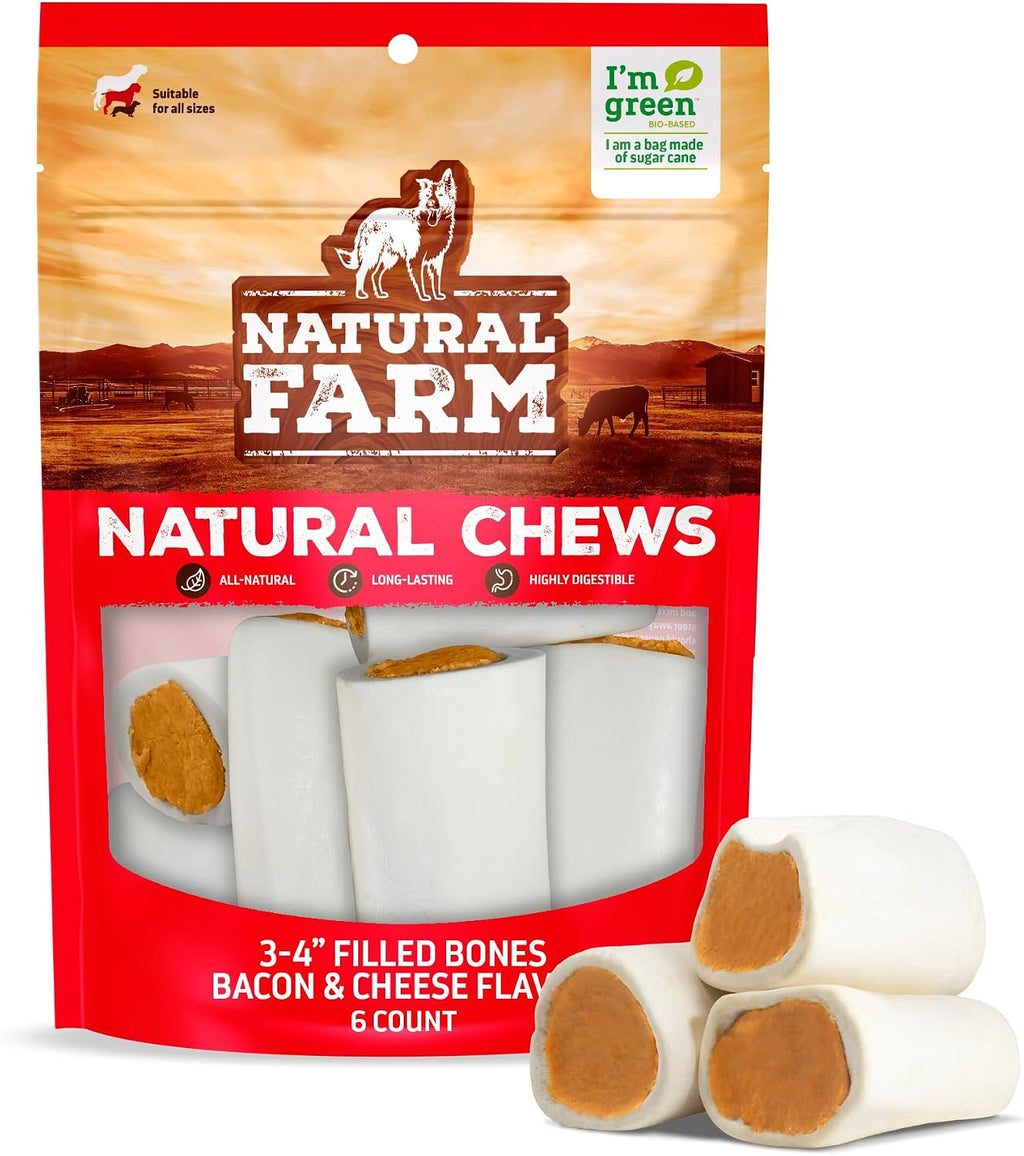 Natural Farm Peanut Butter Filled Bones (3-4 Inch, 6 Count), Limited Ingredient, Natural Stuffed Dental Dog Bone Treats for Dogs, Made with Real Beef - Image 13