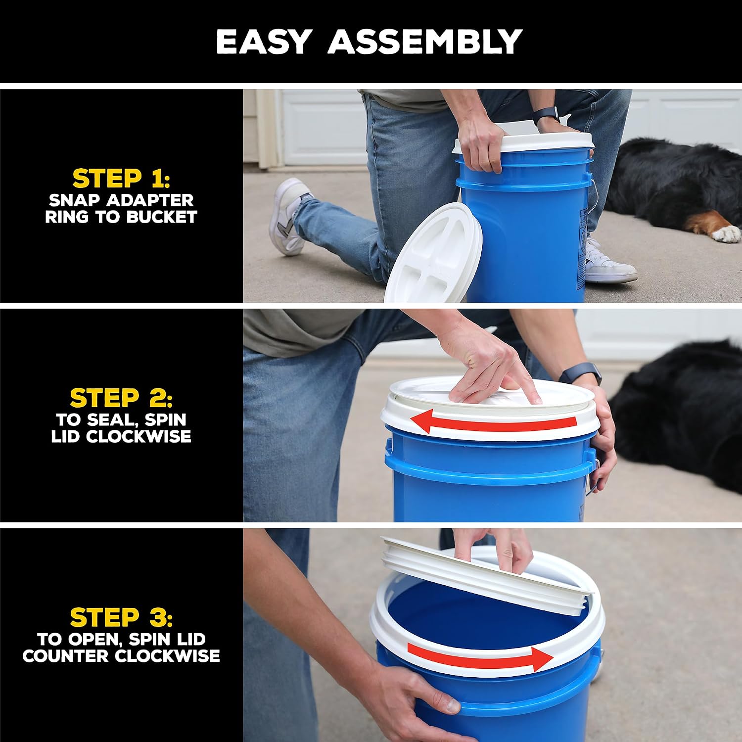 Gamma2 3 pack combo packaging for bucket lids