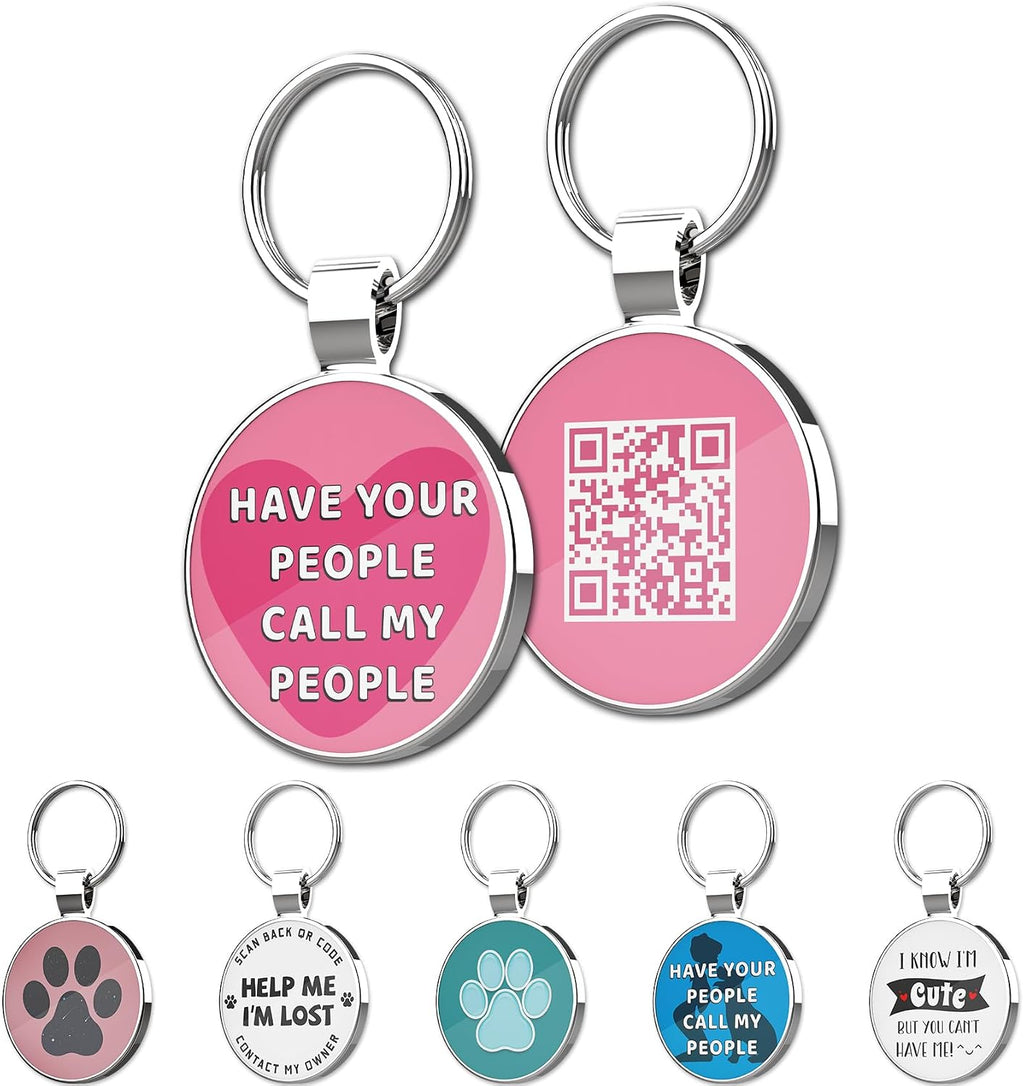 MYLUCKYTAG modern digital cat identification tag with steel ring