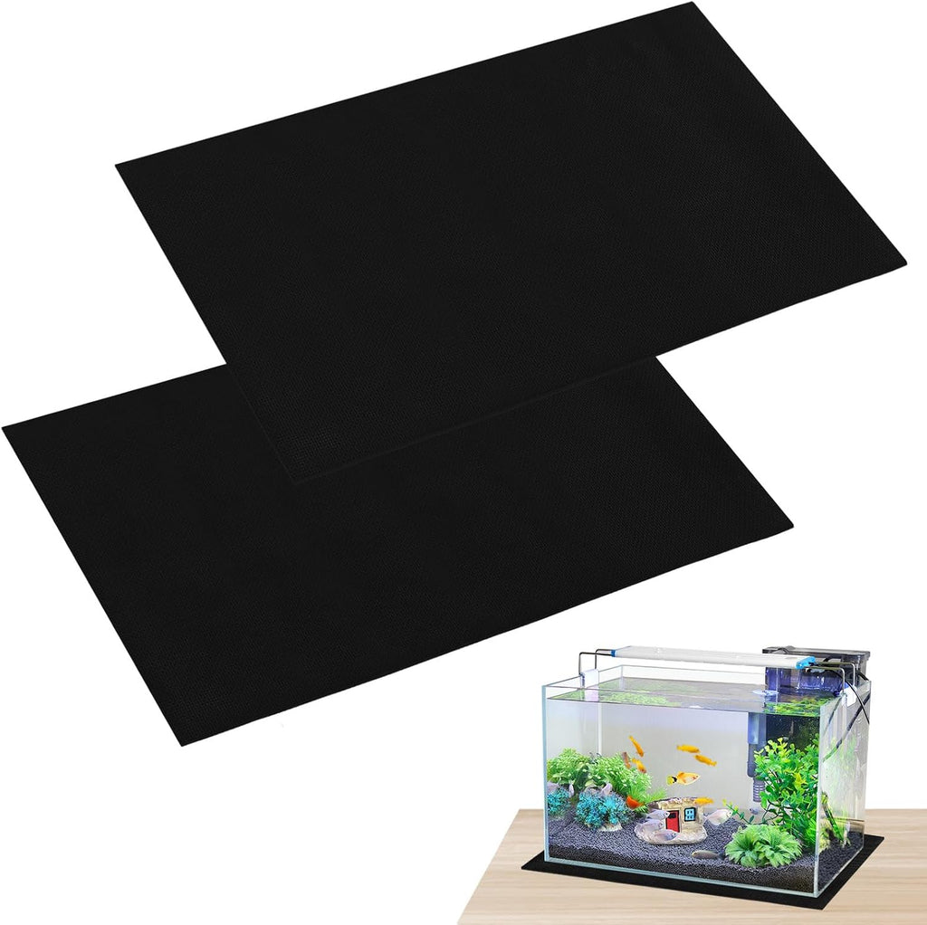 Avoirdus aquarium leveling mat front view showcasing the black SBR neoprene material for under tank protection.