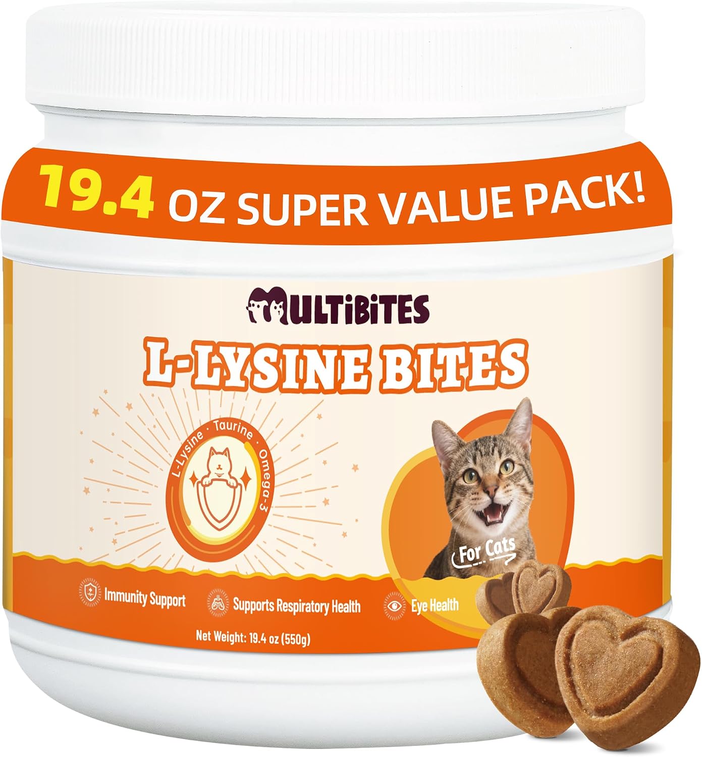 330 Bites L-Lysine for Cat Chews with Vitamins and Supplements - Omega 3,Multivitamin,Taurine for Cat & and Kittens Treats - Immune,Respiratory,Eye Health - Chicken Flavor - Image 9