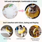 Soft Elizabethan collar for small animals showing the adjustable drawstring
