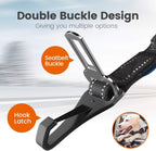 Iokheira dog seatbelt showing universal seatbelt buckle and latch hook